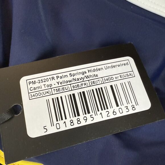 NEW Pour Moi Palm Springs Hidden Underwired Cami Bikini Top 34DD Blue - Picture 7 of 11